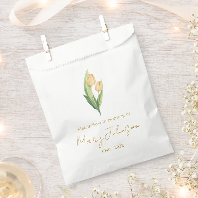 Simple Tulip Seed packet Funeral  Favour Bag (Clipped)