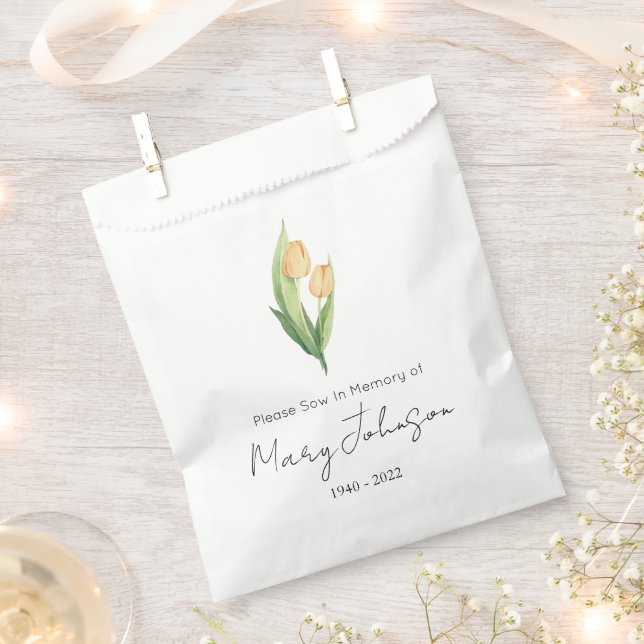 Simple Tulip Seed packet Funeral  Favour Bag (Clipped)