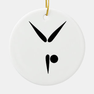 Simple Tumbler Gymnast Gymnastics Symbol Ceramic Ornament
