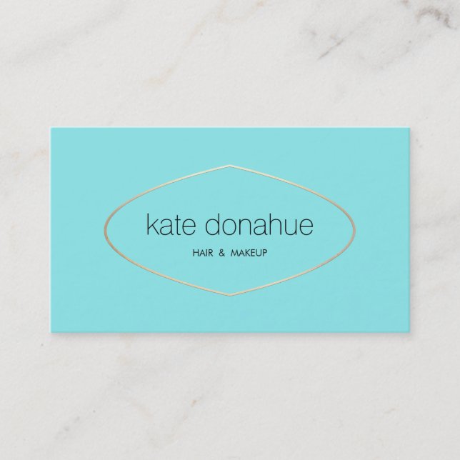 Simple Turquoise Aesthetician Beauty Salon & Spa 2 Business Card (Front)