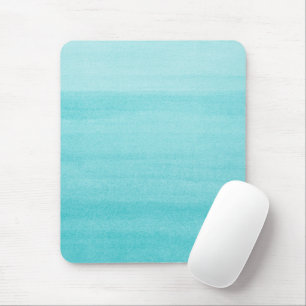 Simple Turquoise Aqua Blue Ombre Watercolor Mouse Pad