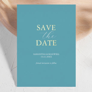 Simple Turquoise Blue Save The Date Wedding