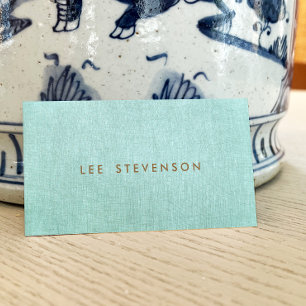 Simple, Turquoise Blue, Stylish Minimalist Business Card