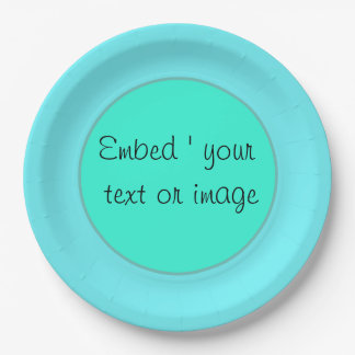 Simple turquoise , green , mint paper plates