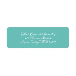 Simple Turquoise Modern Script Return Address Label