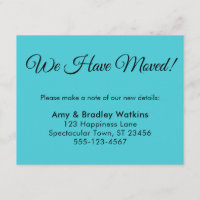 Simple Turquoise We Have Moved Change of Address