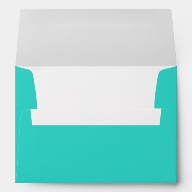 Simple Turquoise Wedding Invitation Envelope (Back (Bottom))