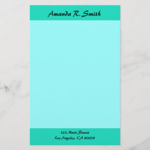 Simple turquosie stationery