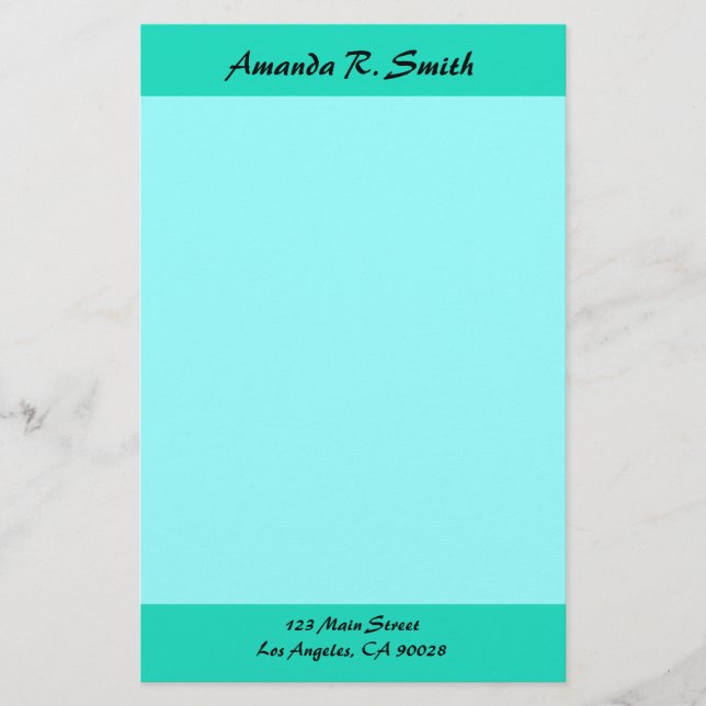 Simple turquosie stationery (Front)
