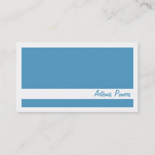 Simple Two colour business card, blue and white Card (Front)