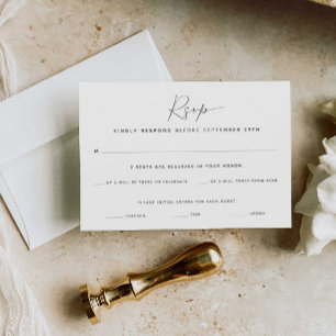 Simple Two Guest Count Meal Choice RSVP Card