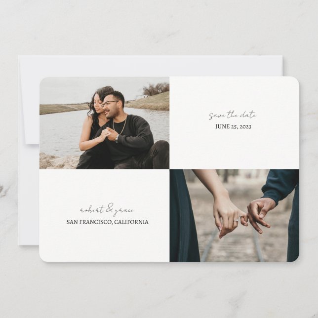 Simple Two Photo Save The Date Card (Front)