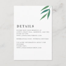Simple Type and Leaves Green and White Wedding