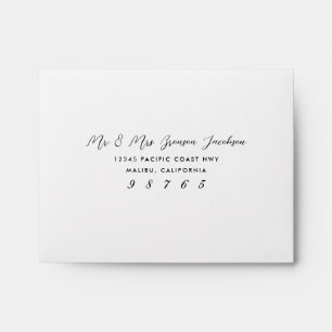 Simple Type Black and White Return Address Front Envelope