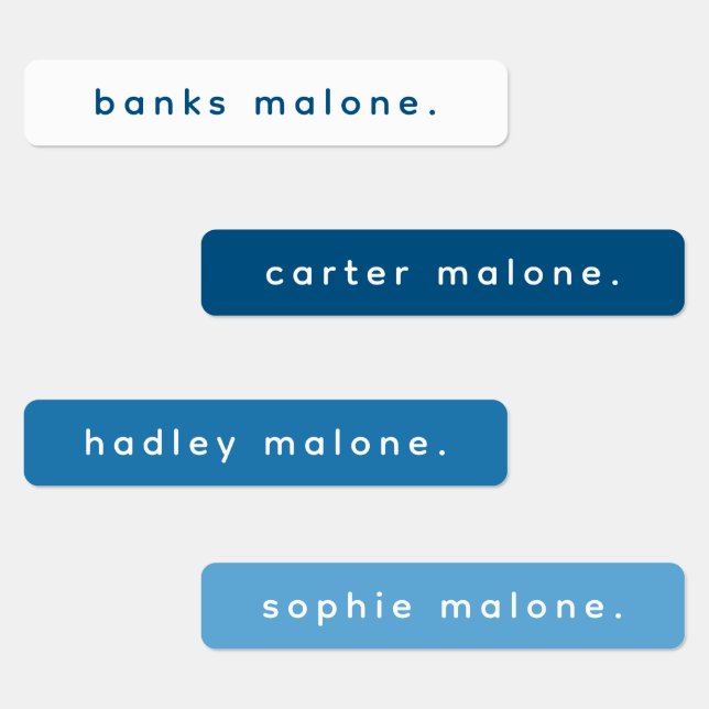 Simple Type Blue Kids Waterproof Name (Group)
