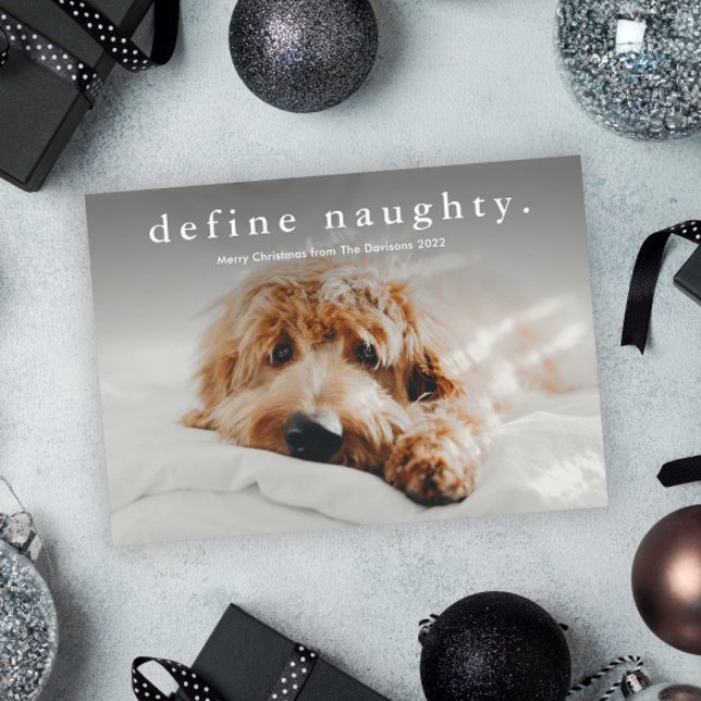 Simple Type Funny Pet Christmas  Holiday Card (Funny Naughty Pet Photo Christmas Holiday Card.)