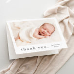 Simple Type Photo Baby Thank You Card<br><div class="desc">A simple Type photo baby thank you card with photo on the front and a full name header and personal message from the family on the inside. Click the edit button to customise this design with your photos and details.</div>
