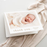 Simple Type Photo Baby Thank You Card<br><div class="desc">A simple Type photo baby thank you card with photo on the front and a full name header and personal message from the family on the inside. Click the edit button to customise this design with your photos and details.</div>