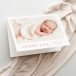Simple Type Photo Baby Thank You Card<br><div class="desc">A simple Type photo baby thank you card with photo on the front and a full name header and personal message from the family on the inside. Click the edit button to customise this design with your photos and details.</div>