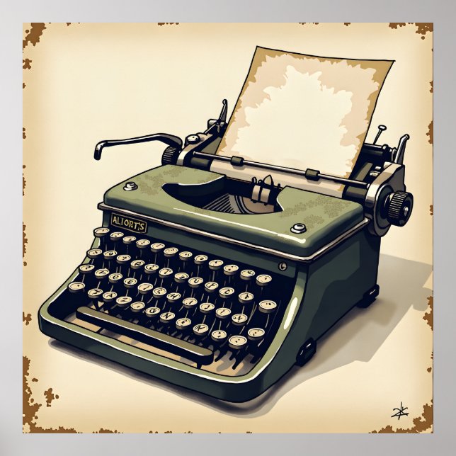 Simple Typewriter Art Poster (Front)