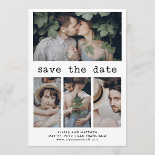 Simple Typewriter Text Save the Date   4 Photo