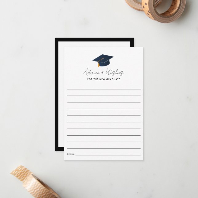Simple Typographic Graduate Wisdom Card (Front/Back In Situ)