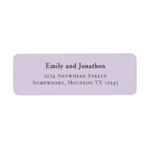 Simple Typographical Lilac Wedding Return Address Return Address Label