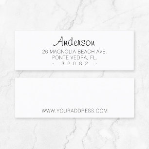 Simple Typography Address 04. Script Font . Mini Business Card
