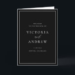 Simple Typography Black Formal Wedding Program<br><div class="desc">Make your wedding ceremony even more memorable with our customisable wedding program booklet, featuring simple typography and elegant calligraphy. Designed to showcase the details of your special day, this booklet can be personalised with your ceremony schedule, wedding party, and other important information. The clean, modern typography paired with the timeless...</div>