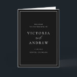 Simple Typography Black Formal Wedding Program<br><div class="desc">Make your wedding ceremony even more memorable with our customisable wedding program booklet, featuring simple typography and elegant calligraphy. Designed to showcase the details of your special day, this booklet can be personalised with your ceremony schedule, wedding party, and other important information. The clean, modern typography paired with the timeless...</div>