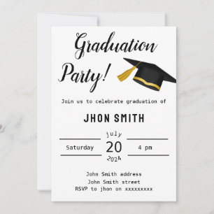 Simple typography black & white photo invitation