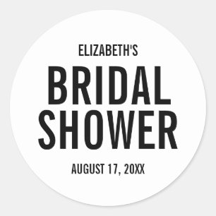 Simple Typography Bridal Shower Classic Round Stic Classic Round Sticker