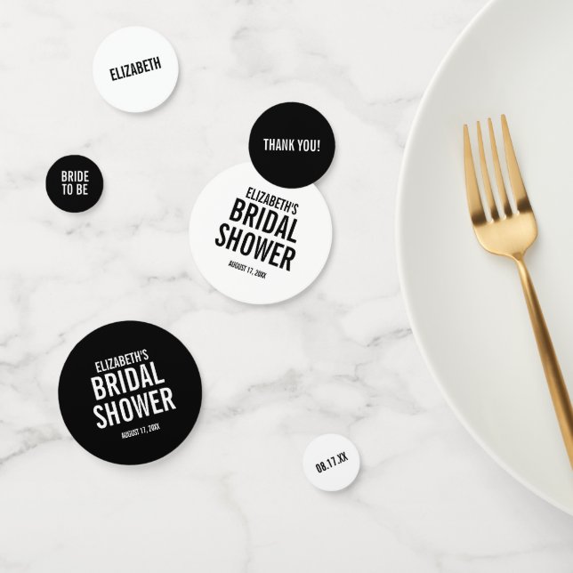 Simple Typography Bridal Shower Confetti (Group)
