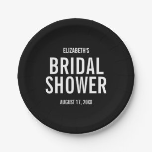 Simple Typography Bridal Shower Paper Plate