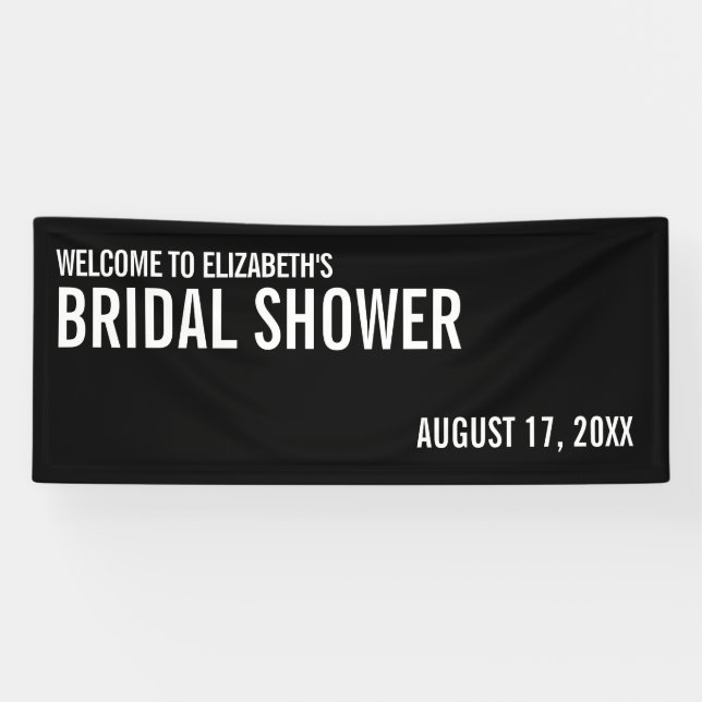 Simple Typography Bridal Shower Welcome Banner (Horizontal)