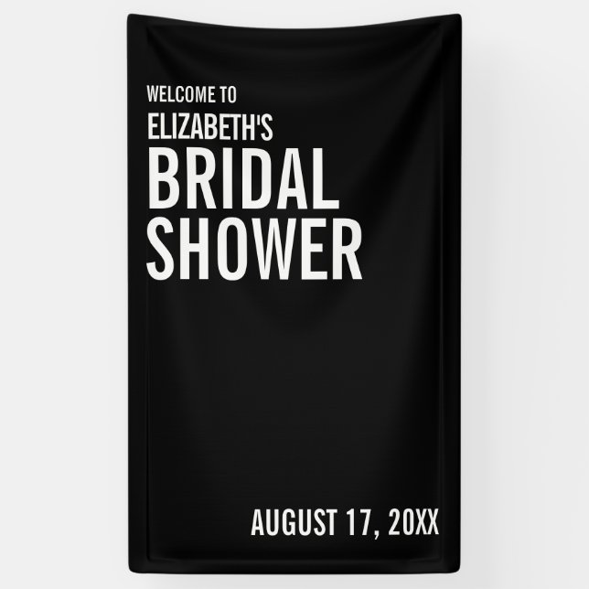 Simple Typography Bridal Shower Welcome Banner (Vertical)