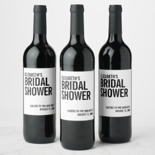Simple Typography Bridal Shower Wine Label