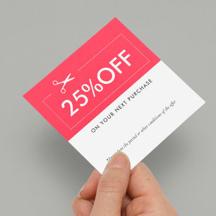 Simple typography business coupon discount card