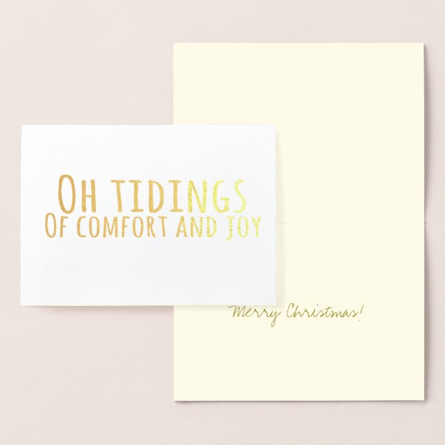 Simple Typography Christmas Carol Lyrics Foil Card (Display)
