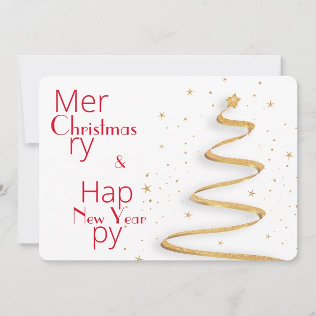 Simple Typography Christmas Greetings Wishes Card (Front)