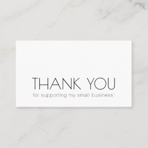 Simple Typography Company Thank You Business Card