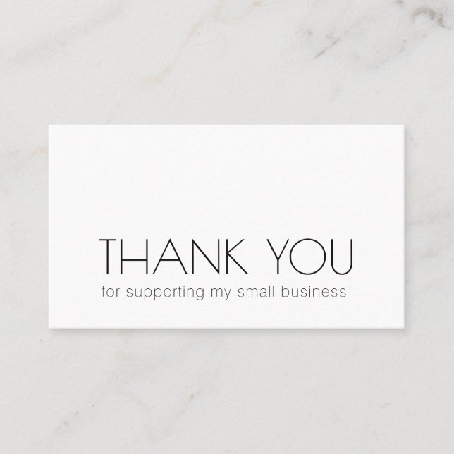 Simple Typography Company Thank You Business Card (Front)