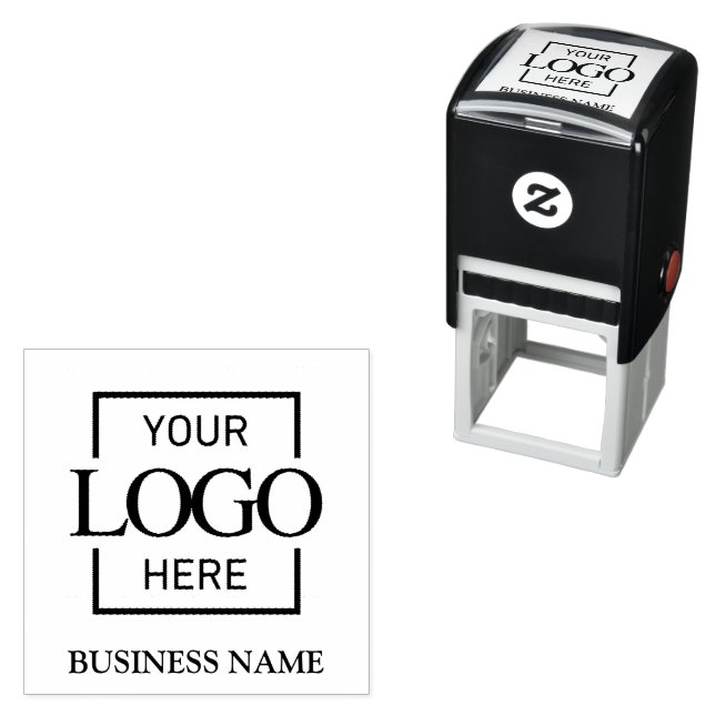 Simple Typography Custom Business Logo Branding Self-inking Stamp (In Situ)