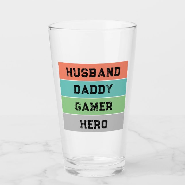 Simple typography custom Father's day gift  Glass (Front)