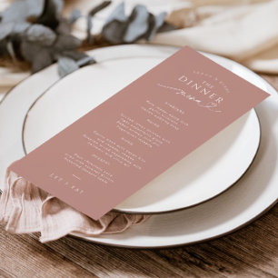 Simple Typography Dusty Rose Wedding Menu