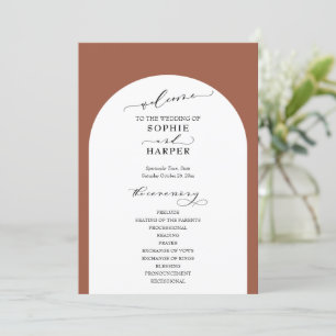 Simple Typography, Elegant Arch on Terracotta Program