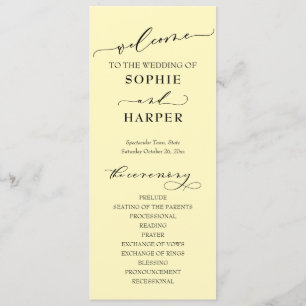 Simple Typography, Elegant Butter Yellow Program