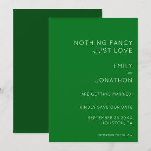 Simple Typography Emerald Green Wedding Save The D Date