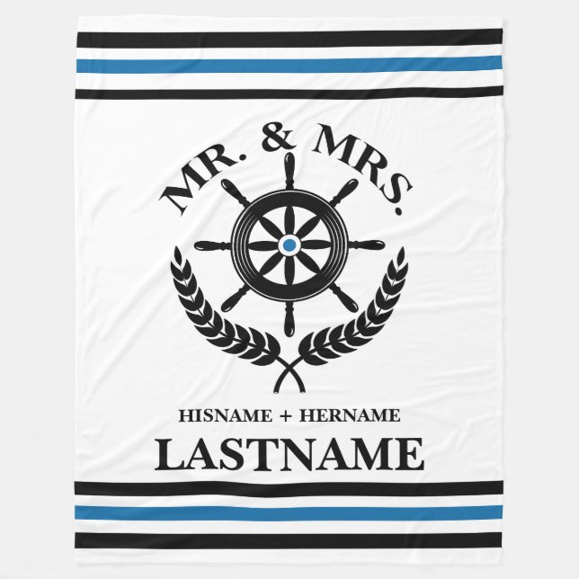 Simple Typography Family Name Fleece Blanket (Front)