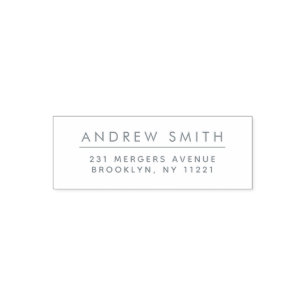 Simple Typography Family Name Return Address Self-inking Stamp